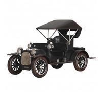 Expositor de Coche Clásico Retro Auto Antiguo Miniatura Maqueta Adorno de Metal con Parrilla Techo Tipo Toldo y Acabado Nostálgico Adecuado para Estantería Escritorio Entrada Salón Bar , Negro
