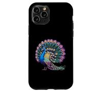 Expositor de cola magnífica de plumas de pavo real vibrantes Carcasa para iPhone 11 Pro
