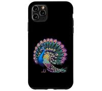 Expositor de cola magnífica de plumas de pavo real vibrantes Carcasa para iPhone 11 Pro Max