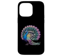 Expositor de cola magnífica de plumas de pavo real vibrantes Carcasa para iPhone 14 Pro Max