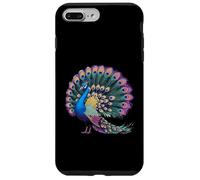 Expositor de cola magnífica de plumas de pavo real vibrantes Carcasa para iPhone 7 Plus/8 Plus