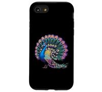 Expositor de cola magnífica de plumas de pavo real vibrantes Carcasa para iPhone SE (2020) / 7 / 8