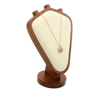 Expositor de collares, cuello de maniquí recubierto de terciopelo for fotografía de joyas, transmisión en vivo y exhibición minorista. Embalaje para regalo(Beige)