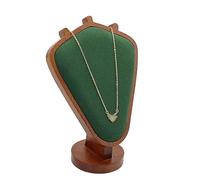 Expositor de collares, cuello de maniquí recubierto de terciopelo for fotografía de joyas, transmisión en vivo y exhibición minorista. Embalaje para regalo(Dark Green)