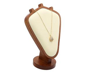 Expositor de collares, cuello de maniquí recubierto de terciopelo for fotografía de joyas, transmisión en vivo y exhibición minorista. Embalaje para regalo(Beige)