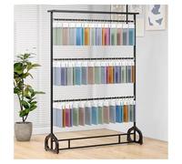 Expositor De Cortinas De Pie De Alta Resistencia, Organizador De Muestras De Tela De Metal, Estantes Para Tiendas De Textiles, Altura Ajustable, Para Edredones/Sábanas/Toallas.Black-80x40x200 cm