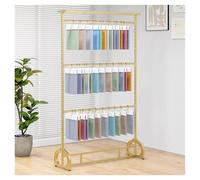 Expositor De Cortinas De Pie De Alta Resistencia, Organizador De Muestras De Tela De Metal, Estantes Para Tiendas De Textiles, Altura Ajustable, Para Edredones/Sábanas/Toallas.Gold-120x40x200 cm