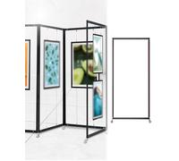 Expositor de Cuadros Ajustable - Estante Plegable móvil de 120 x 250 cm para Obras de Arte, Carteles y anuncios en Interiores y Exteriores - Soporte para Colgar Que Ahorra Espacio (1 Unidad)