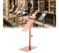 Expositor De Exhibición De Zapatos De Acero Inoxidable, Zapatero Metálico De Altura Y Ángulo Ajustables, Elevador De Zapatos Comercial para Mostrador con Base Cuadrada(B Rose Gold,2 Pack)