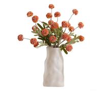Expositor de flores de diente de león de seda para salas de estar acogedoras y eventos, 7 flores artificiales (naranja)