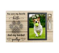 Expositor de fotos conmemorativo de perro, marco de madera para recuerdo, soporte para fotos de homenaje a mascotas, marco conmemorativo con vial de urnas pequeñas, recuerdo de condolencias por