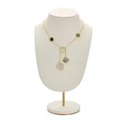 Expositor de joyas, busto de exhibición de collares, soporte de exhibición de joyas, microfibra beige, tridimensional, independiente, for colgantes, cadenas, gargantillas, medallones, organizador de a