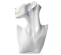 Expositor de joyas, collar y maniquí, modelo de busto, soporte para exhibición de joyas y collar, pendientes y maniquí (blanco)