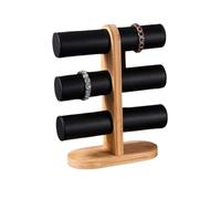 Expositor de joyas de 3 niveles, torre for exhibir relojes, pulseras, collares, brazaletes, coleteros, soporte de almacenamiento, organizador de pulseras de cuero sintético desmontable, expositor de j