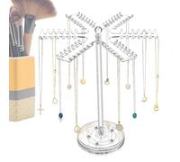 Expositor de joyas - Expositor de collar | Expositor de joyas | Soporte de joyería de 84 ganchos, organizador de joyas giratorio de 360 grados, soporte de collar de acrílico, colgador de joyería