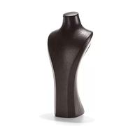 Expositor de joyas, soporte for collares, soporte de busto de joyería de cuero sintético(Schwarz,M)