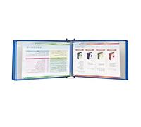 Expositor de libro con tapa for póster A4 montado en la pared, 5 paneles y 10 bolsillos for exhibición, carpeta organizadora documentos PVC Metal(Blue)