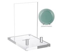 Expositor de libros - Soporte transparente, 14,5 x 10,0 x 16,8 cm expositor para tarjetas postales, para álbum de fotos Obra de arte Tarjeta de felicitación Plato de oficina Lugar de trabajo