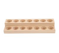 Expositor de Madera Organizador, para Aceites Esenciales Doble Capa | Madera Pulida, Ranuras Separadas y Base Estable, para Frascos de Sérum y Aceite en Escritorio