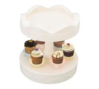 Expositor de magdalenas, bandeja de doble capa automática | Máquina de postres giratoria para bodas, cumpleaños, bodas, regalos chocolates, café, pastelería