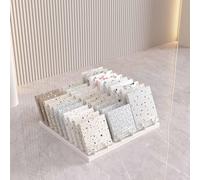 Expositor de muestras de Azulejos, Expositor metálico de Escritorio de Gran Capacidad para Azulejos, 30 Ranuras para Tarjetas, Organizador de losas de mármol de 3 Filas para muestras de Mate