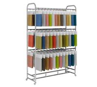 Expositor de muestras de tela, colgador de ropa de metal, soporte de pie para cortinas, colchas, mantas, ideal para boutiques y salas de exposiciones, 100 x 40 x 180 cm