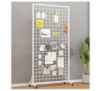 Expositor De Paneles De Rejilla, Estructura De Malla Metálica Con Ruedas, Expositores Móviles Para Tiendas, Para El Hogar, La Escuela, La Tienda Y La Oficina, Fácil De Montar(Blanco,80x40x120cm)