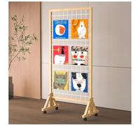 Expositor de paneles de rejilla, torre de paneles de rejilla de suelo, biombos plegables decorativos de madera, para ferias de artesanía, comercio minorista y eventos.(1pcs,80x180cm)