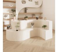 Expositor de papel plegable con estantes, diseño de escalera para exposiciones, muestras, cosméticos, bolsos, zapatos, uso comercial, escaparate portátil y elegante