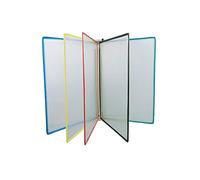 Expositor de pared A4, soporte de archivo de escritorio de metal de PVC de 5 páginas, multicolor (rojo) - perfecto para oficina, hogar y aula