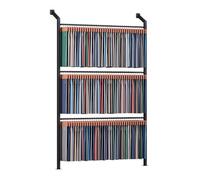 Expositor De Pared Ajustable De 3 Niveles Para Muestras De Tela, Organizador De Acero Resistente Para Muestrarios De Cortinas, Soporte Para Vinilos Y Organizador De Pañuelos Para Tiendas(123x20x240cm)