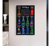 Expositor de Pared para 77242, Vitrina acrílica Grande de 80 x 50 cm, Elegante Expositor a Prueba de Polvo para Piezas Lego, Organizador Coleccionable, decoración del hogar y Regalo. (A)