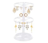 Expositor de pendientes para comerciantes, soporte giratorio para pendientes con 2 niveles, organizador de soporte, accesorios de moda, sistemas de organización, cajas de joyas y organizador, unisex