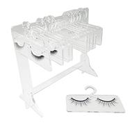 Expositor de pestañas, soporte de pestañas postizas de acrílico, organizador de pestañas con 10 soportes de injerto de organizador, estante de extensión de pestañas, recipiente cosmético para