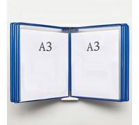 Expositor de pósteres tipo libro animado para mont Estante de exhibición catálogo 10 páginas y 20 bolsillos montado en la pared A3 for carteles folletos(B)