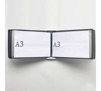 Expositor de pósteres tipo libro animado para mont Estante de exhibición catálogo 10 páginas y 20 bolsillos montado en la pared A3 for carteles folletos(P)
