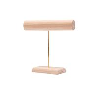 Expositor de pulsera, soporte de exhibición de collar con barra en T de madera, soporte para pendientes, banda para el pelo, organizador de soporte para reloj, para tienda, hogar, escaparate (L)