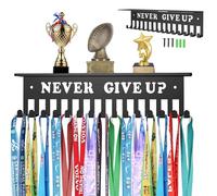 Expositor De Recompensas - Expositor De Medallas, Estante De Trofeos con 15 Ganchos | El Portamedallas Never Give Up Puede contener hasta 90 Medallas, Expositor De Medallas Mejorado