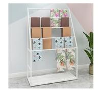 Expositor de rollos cinta, estante for cintas, expositor resistente suelo for bufandas, cinturones, trajes, pantalones, ropa y corbatas, multifuncional, for tiendas, estudios hogares(White,L 120CM)