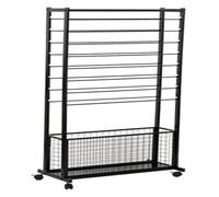Expositor de rollos cinta, organizador cintas, estante gran capacidad con ruedas, metal for envolver flores(Black,80x32x150cm)