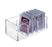 Expositor de Sobres de azúcar en plexiglás Transparente de 3 Compartimentos