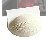 Expositor de tarjetas de visita, soporte de información en forma de pan para oficina, material de resina esculpida, base de escritorio antideslizante, estética realista de panadería, herramienta de
