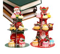 Expositor de torre para cupcakes, 2 piezas, soporte para cupcakes, 3 niveles estacionales, torre de servicio de repostería, para , boda, vacaciones, festival postre, pastelería o galleta