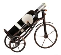 Expositor de triciclo retro para botellas de vino hecho de hierro forjado con auténtico acabado de estilo antiguo (A)