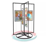 Expositor Giratorio De 360 grados para Exposiciones De Pintura, Soporte para Carteles Y Letreros para Interiores Y Exteriores, Ideal para Ferias Y Eventos, Con 4 Paneles(Black,0.6x1.6 m)