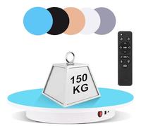 Expositor giratorio motorizado,plataforma giratoria eléctrica de 360 grados para fotografía,control remoto y fondos de 5 colores,para exhibición de productos y presentaciones en vivo 60CM-White