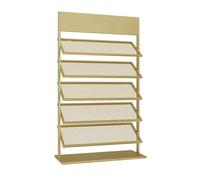 Expositor Grande de Azulejos de cerámica - Estante de Porcelana Resistente para ferias de artesanía y exhibiciones en el Suelo, Dorado-B, Tamaño: 87 x 35 x 150 cm, Soporte de Carga Resistent