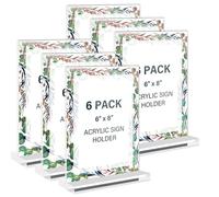 Expositor Metacrilato A5 Porta Menus: 6 Piezas Metacrilato Transparente A5, Soporte Metacrilato A5 de Acrílico, Forma de T con Base, Soporte de Sobremesa A5 Doble Cara para Restaurante Carteles