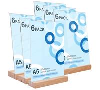 Expositor Metacrilato Metraquilato Transparente A5: 6 Piezas Soporte Metacrilato A5, Metacrilato Transparente, Porta Precios, Soportes de Sobremesa Acrílico para Menú Restaurantes Oficina Documentos