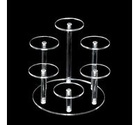 Expositor Metacrilato Transparente, Redondo Soporte de Exhibición de Acrílico Perfumero Elevador Escalonado Expositor Perfumes Vitrina Expositora para Colecciones Magdalenas Perfumes, 1 Piezas